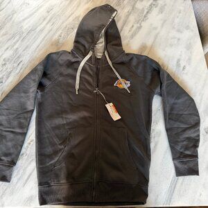 Antigua Los Angeles Lakers Full Zip Hoodie Size M Charcoal Sweatshirt
